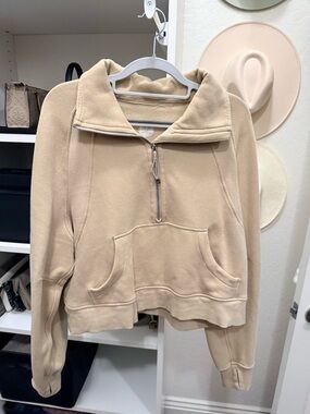 lululemon athletica Beige Half-Zip Pullover Sweater